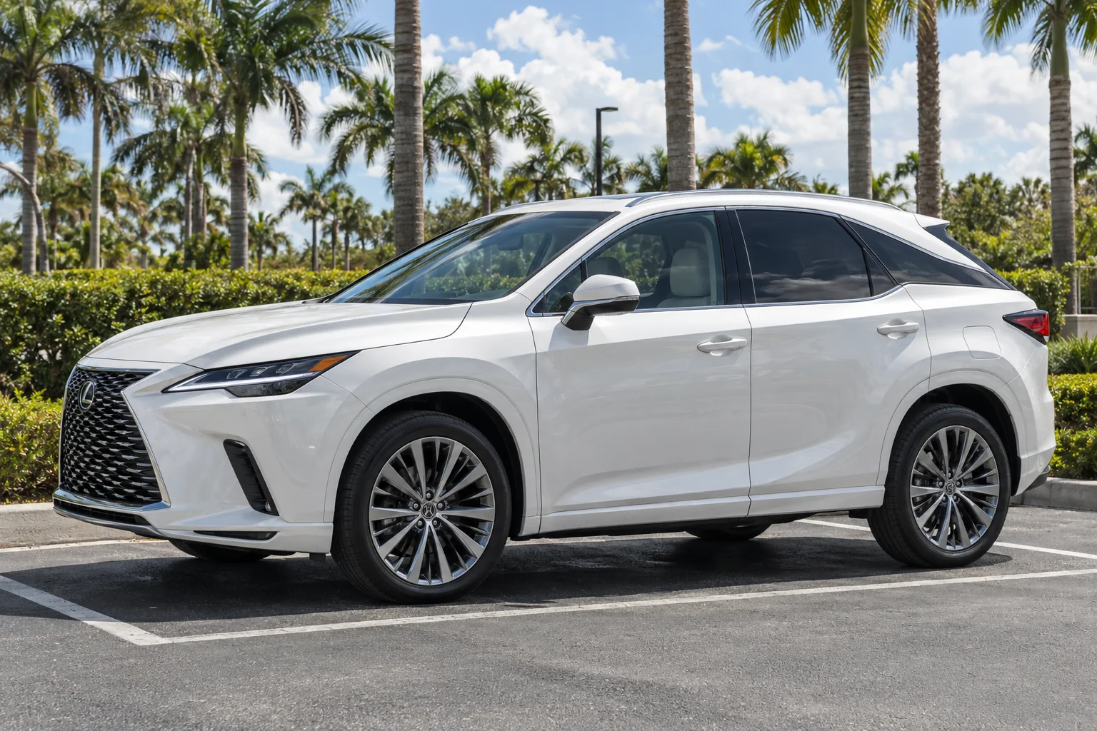 Eminent white pearl Lexus RX with tinted windows at Dynamic Tinting Solution
