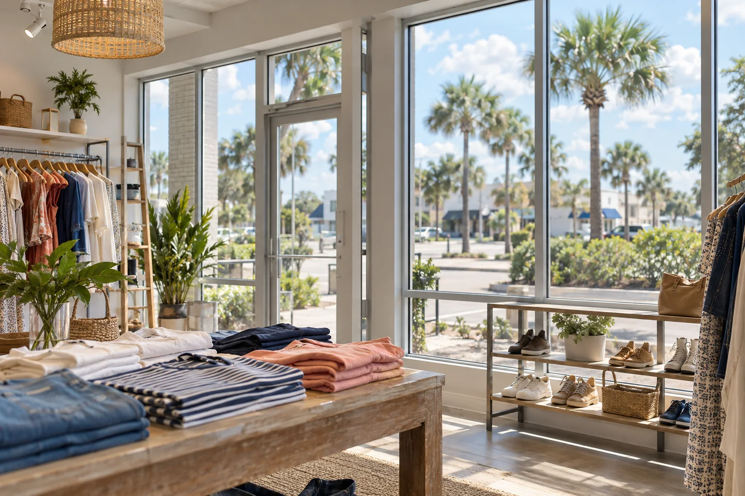 Store: front windows with heat-control film